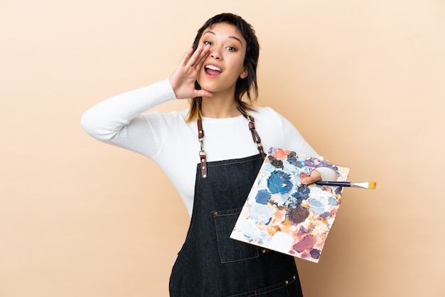 Satisfied customer with embroidered bag